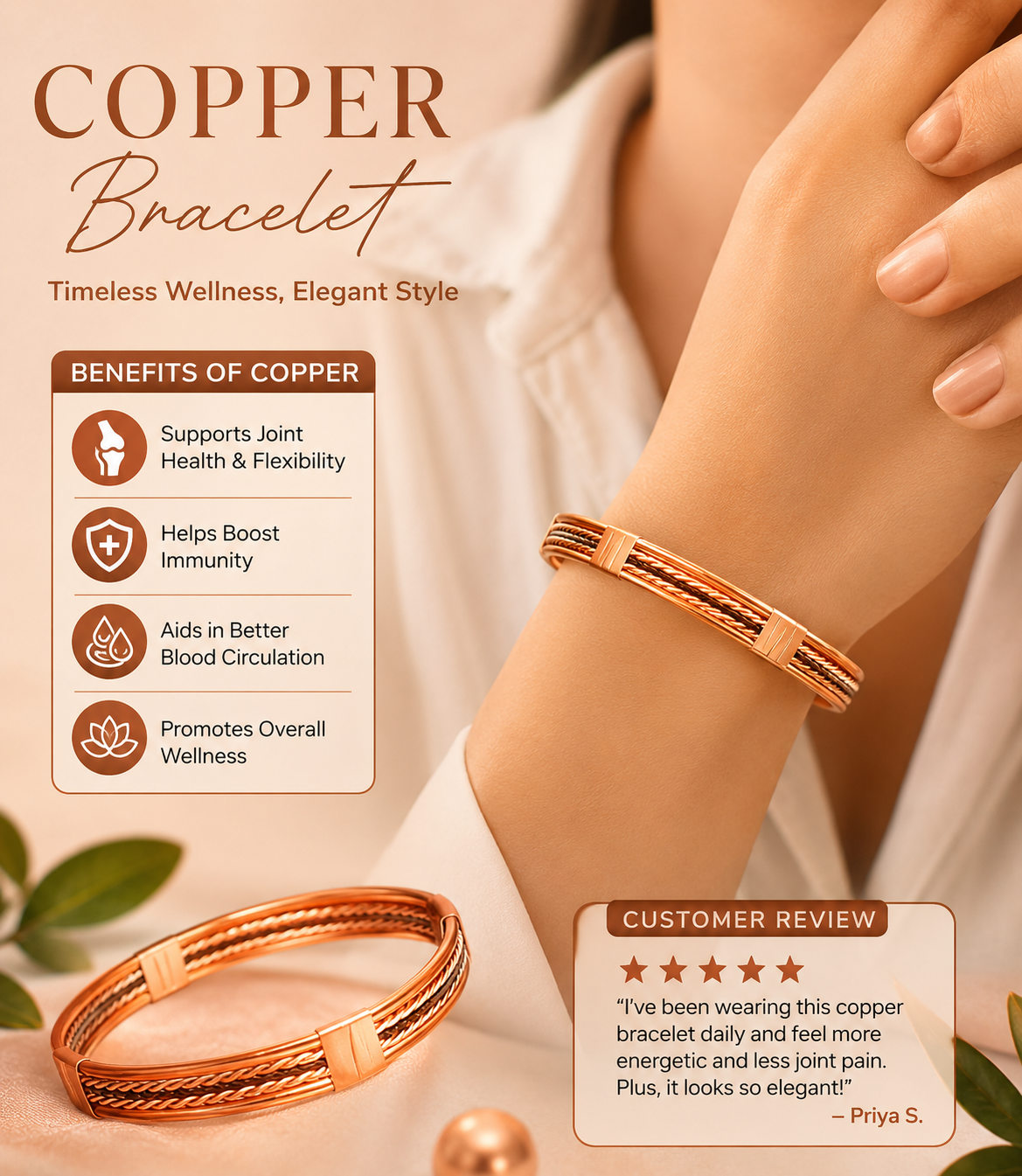 Pure Copper Healing Band/Kada